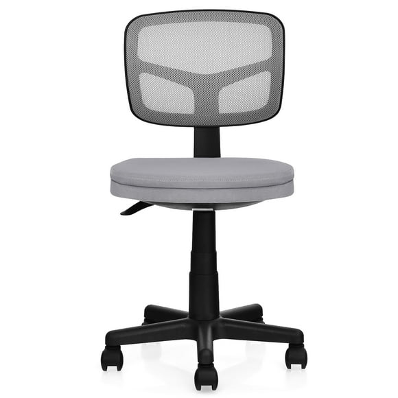 Silla de Oficina Costway Respaldo Bajo Altura Regulable Gris 50 x 50 x 79-91 cm