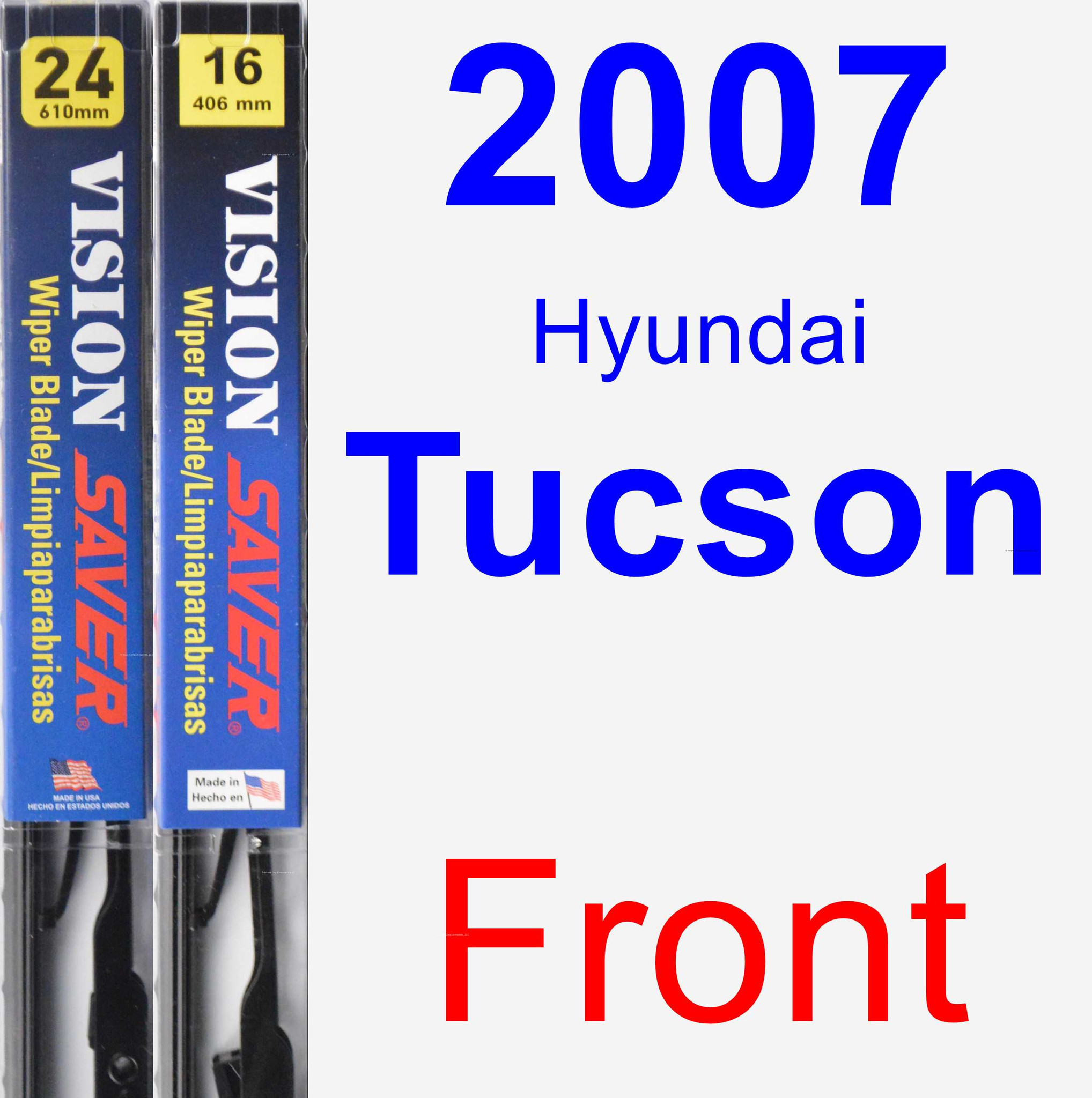 2007 Hyundai Tucson Wiper Blade Set/Kit (Front) (2 Blades) Vision