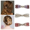 thumbnail image 3 of Unique Bargains Hair Barrettes for Women Hair Clips Sparkly  Hairpin 3 Pcs White, Pink, Purple, 3 of 7