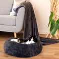 thumbnail image 4 of Cesta redonda para perros Cojín para gatos Cesta para donuts Ø 40 cm (S) Gris oscuro MFZFUKR LF-0737, 4 of 5