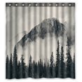 thumbnail image 1 of ABPHQTO Banff National Park Foggy Mountains Forest Canada Cortina de ducha de poliéster impermeable y ganchos 160x180 cm, 1 of 1