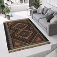 thumbnail image 2 of Kilim Wool Jute Rug – Handwoven Southwestern Area Rug with Tribal Geometric Pattern & Fringe 5 X 8  FEET, 2 of 7
