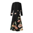 thumbnail image 3 of Robes d'Été Longues pour Femmes Robes d'Été Imprimées à Manches Longues Col Rond avec Poche Robes Longues pour Femmes Robes d'Été Courtes pour Femmes, 3 of 5