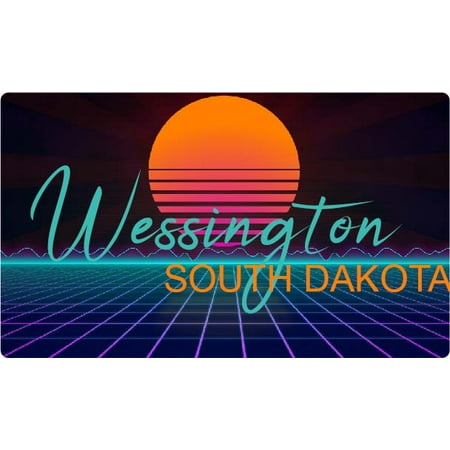

Wessington South Dakota 4 X 2.25-Inch Fridge Magnet Retro Neon Design