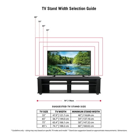 CorLiving Bakersfield TV Stand, For TV's up to 85" - Ravenwood Black