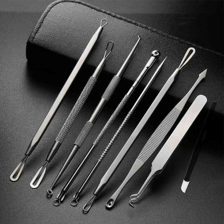 Blackhead Remover Pimple Comedone Extractor Tool Acne Kit - Treatment for Blemish, Whitehead Popping, Zit Removing for Risk Free Nose Face Skin (Sliver)