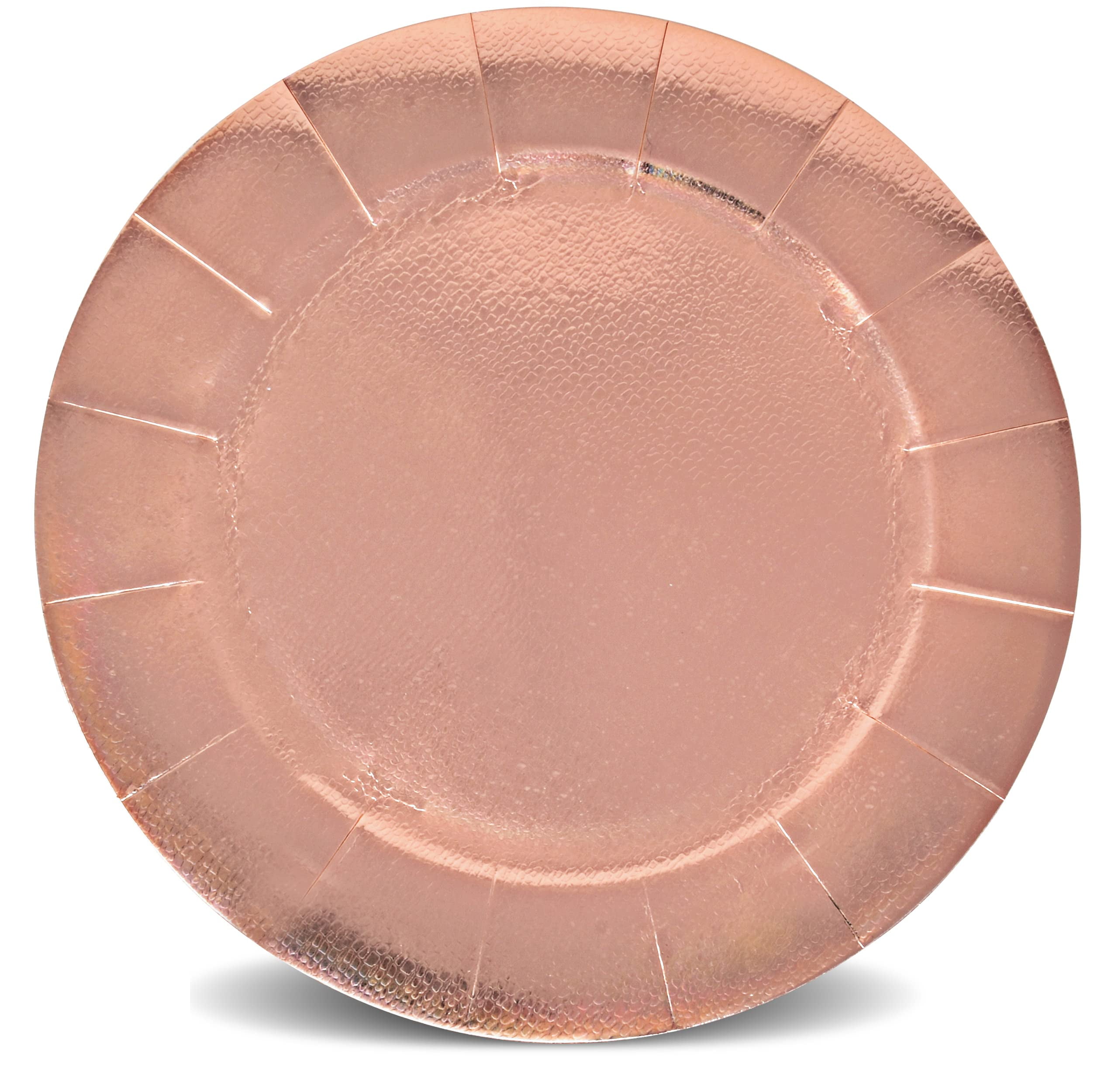24 Disposable Rose Gold Round Charger Plates 13" Dinner Table Serving