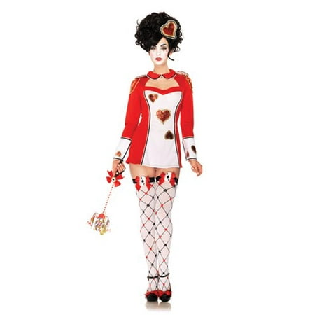 Leg Avenue Women's 3 Piece Card Guard Costume, Red/White, Small/Medium