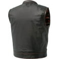 thumbnail image 2 of First Mfg Co - The Club Cut - Men's Motorcycle Biker Riding Black Red Leather Vest - Large, 2 of 5