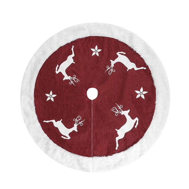 KAKOWELY 1 pieza de adorno para suelo de árbol de Navidad, protector de suelo de felpa para decoración de hogar y festival.