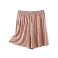 thumbnail image 3 of Women Pajama Shorts Polka Dots Print Lyocell Summer Wide Leg Elastic Waist Casual Sleep Bottom, 3 of 5