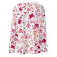 thumbnail image 5 of WTOBBY Women's Floral Print Round Neck Long Sleeve Pullover Blouse, Casual Flowy Tunic Top, Lightweight Printed Shirt for Women,Pink L, 5 of 5
