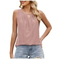 thumbnail image 2 of Soki Women's Tank Tops Loose Round Neck Ruched Sleeveless Tops Casual Basic Vest Shirts, 2 of 5