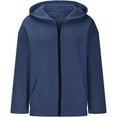 thumbnail image 2 of Girls Hoodies Navy Zip Up Hoodie Lightweight Long Sleeve Hoodies Winter Clothes Girls Kids Clothes 7-8 Years, 2 of 4