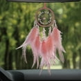 thumbnail image 6 of Hmgxay High Grade Crystal Stones Car Pendant, Exquisite Decorative Dream Catcher, Colorful Feather Wind Chime, Unique Artful Home Pendant(Pink), 6 of 6