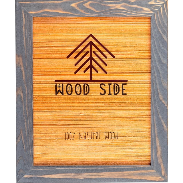 Rustic Wooden Poster Picture Frame 12x16 in | 31x41 cm - Natural Solid Eco Distressed Wood for Wall Mounting Photo Frame - Grey