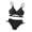 R08-Black, variant on Girls Bikini Swimsuit Set Stylish Two Piece Swimwear For Girls Solid Color Crisscross Bikini Sets Beach Bathing Suit Kids Swimwears 12-13 Years