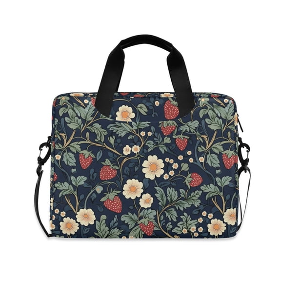 FORMRS 16" Laptop Bag Carrying Sleeve Case with Handle Travel Shoulder Briefcase, Floral Raspberry Pattern