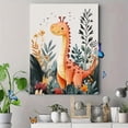 thumbnail image 4 of Qisvanset Framed Canvas Wall Art, 12x16 Inch Pink Dinosaur Girl Kids Nursery Wall Art, 4 of 5