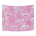 thumbnail image 3 of WOBOGO Pink Gingham Love Pattern Tapestry 80×60in Home Living Room Bedroom Wall Hanging Ornaments, 3 of 10