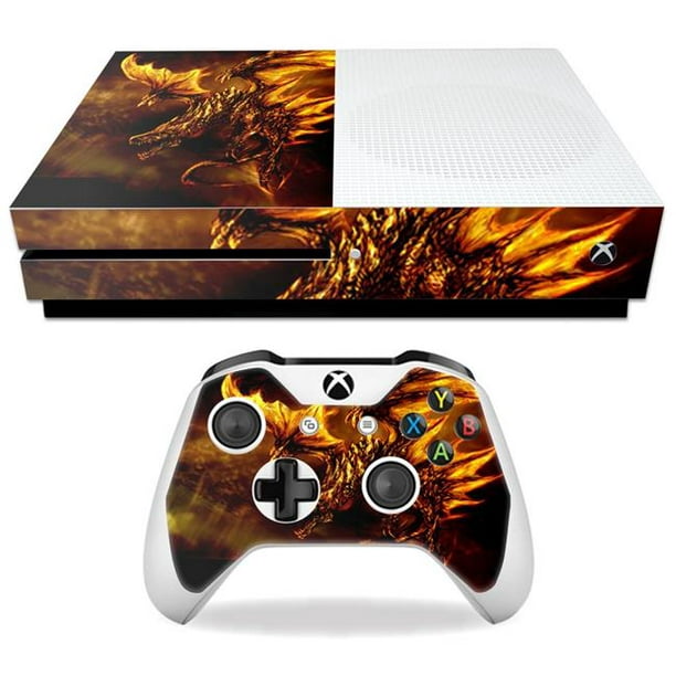 Verhoog jezelf koppeling Ondoorzichtig Mightyskins MIXBONES-Golden Dragon Skin Decal Wrap for Microsoft Xbox One S  - Golden Dragon - Walmart.com