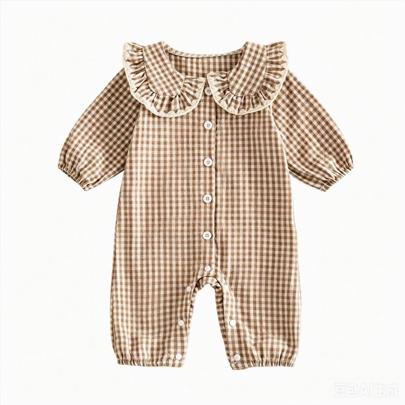 NIEWTR 0 3 Months Baby Girls Cotton Knit Romper Long Sleeve Crewneck Solid One Piece Sleepwear Fall Winter Children Gift Set(A-Khaki,6-9 Months)