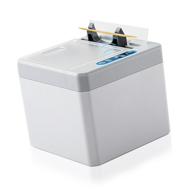 ZheElen Toothpick Dispenser Electric Automatic Toothpick Holder Smart Tooth Stick Storage Box, Dark Blue, USB Charging White battery