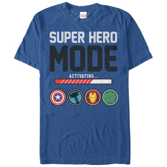 Men's Marvel Super Hero Mode Graphic Tee Royal Small