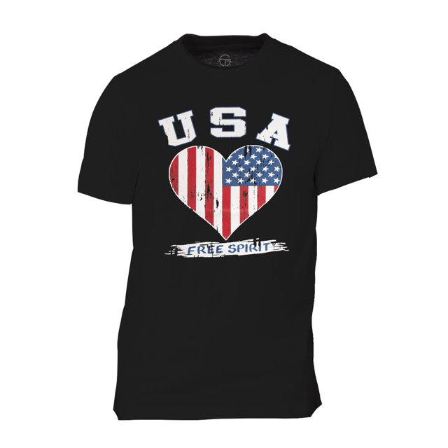 Camiseta de manga corta de espíritu libre de hombres de los hombres de Estados Unidos - Negro - 2x-grande Gravity Trading Camiseta de manga corta