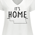 thumbnail image 4 of Inktastic It's Home- State of Nebraska Outline Distressed Text Women's Plus Size V-Neck T-Shirt, 4 of 5