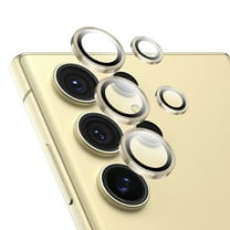 ShellTech Camera Lens Protector Compatible with Samsung Galaxy S24 Ultra, Scratch-Resistant Ultra-Thin Tempered Glass with Aluminum Edge, Set of 5,Gold
