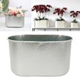thumbnail image 3 of de metal Florero Chapado en luz Lujo Gran martillado Textura Cubo Contenedor para interior Exterior Porche delantero Patio Mesa cubierta Argenta S Soledad macetas, 3 of 8