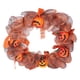 thumbnail image 2 of Corona de Halloween para puerta, decoración de puerta de entrada, corona de malla de calabaza para colgar en paredes, ventanas, mesas, 2 of 10