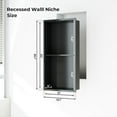 thumbnail image 4 of Studyset Stainless Steel Shower Niche No Tile Needed Wall Vertical, Recessed Wall Niches Shelf for Storage, Suitable for Bathroom, Living Room, Bedroom, 12 * 12” Brushed Nickel, 4 of 6
