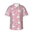 thumbnail image 2 of Picia Rabbit And Flower Gentle Cotton Regular Fit Short Sleeve Casual Hawaiian Shirt for Men-3X-Large, 2 of 9
