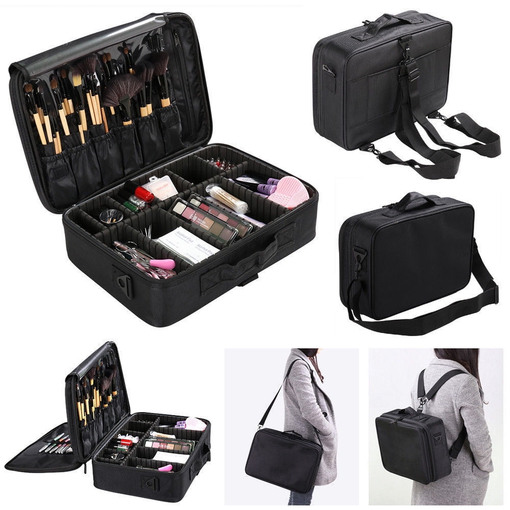 Enkelhed forstene Giotto Dibondon Zimtown 16" Professional Makeup Bag Cosmetic Case Storage Handle Organizer,  Oxford Black Finish - Walmart.com