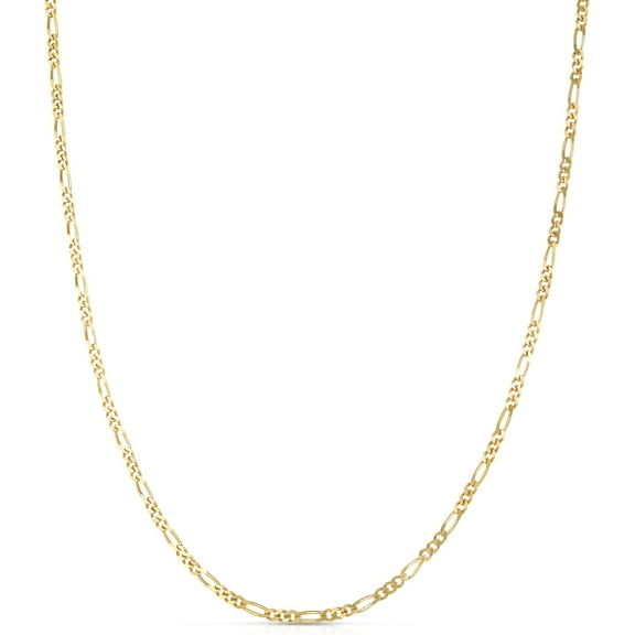 Floreo 14k Yellow Gold 1.3mm Solid Figaro Chain Necklace