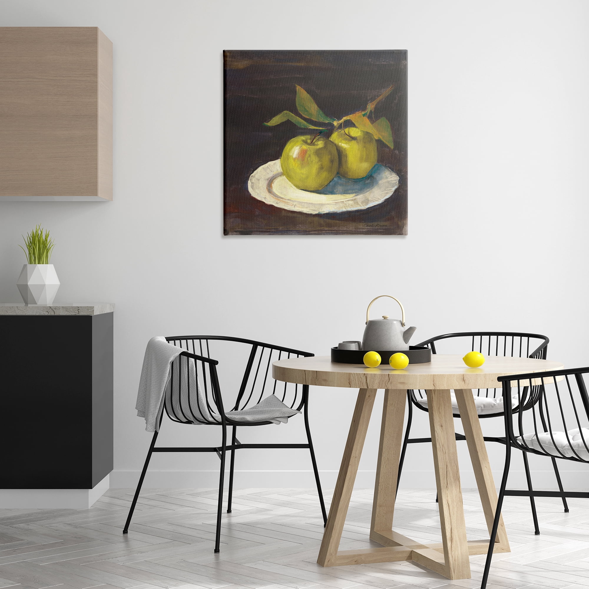 Stupell Industries Green Apple Still Life Food & Beverage Painting Wrapped Canvas Art Print Wall Art, 30 x 30