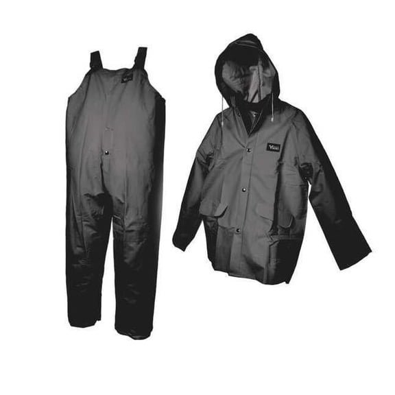 Viking Rain Suit w/Jacket/Bib,Unrated,Black,2XL 2110BK-XXL