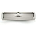 thumbnail image 4 of Chisel Titanium Polished 6.2mm Ridged Edge Band - Ring Size 11.5-3.5gm, 4 of 8