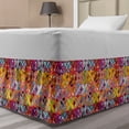 thumbnail image 1 of Vintage Tribal Bed Skirt, Vivid Geometric Ornament with Petals Motif in Psychedelic Colors, Elastic Bedskirt Dust Ruffle Wrap Around for Bedding Decor, 4 Sizes, Multicolor, by Ambesonne, 1 of 2