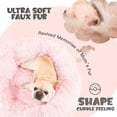 thumbnail image 2 of Dog Beds for Medium Dogs, Pink Dog Bed with Blanket Attached, Calming Anti-Anxiety Fluffy Dog Bed Washable (20"/26"/35"), 2 of 17
