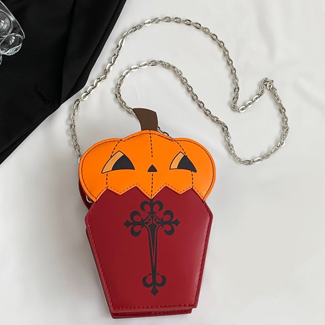 Bolso de mano de cuero para mujer, bolso cruzado con bandolera de dibujos animados, novedad, bolso para teléfono de Halloween