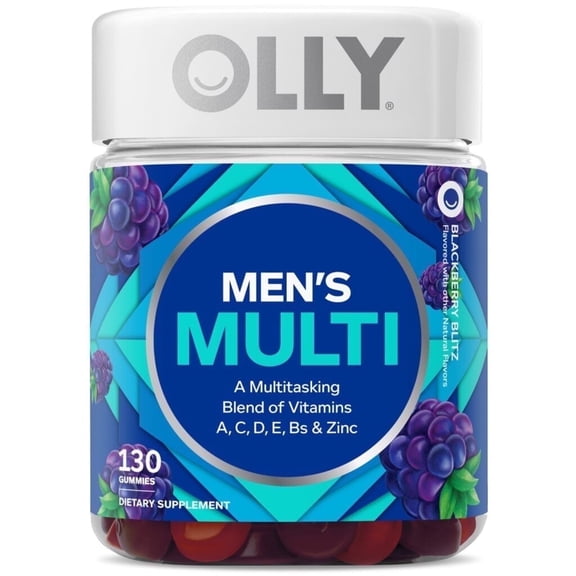 OLLY Men’s Multivitamin Gummies, Vitamins A, C, D, E, B-Complex & Zinc, Supports Overall Wellness, 130 Ct