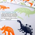 thumbnail image 6 of PERFEMET 4-Piece Toddler Bedding Set - Ultra Soft Cartoon Jurassic Dinosaur Print Boys Toddler Comforter Set - Include Comforter, Flat Sheet, Fitted Sheet and Reversible Pillowcase, Gray Dinosaur, 6 of 6