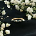thumbnail image 4 of Rosec Jewels London Blue Topaz Anniversary Ring with Moissanite - Minimalist Half Eternity Ring - with Jewelry Box, 18K Yellow Gold, US 12.50, 4 of 9
