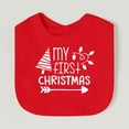 thumbnail image 5 of Babero para bebé My First Christmas, babero con diseño navideño, toalla de saliva de algodón roja para recién nacidos, regalo de fiesta para baby shower, 5 of 5