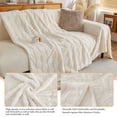 thumbnail image 4 of Eurhowing Velvet Couch Cover, Non-Slip Sofa Slipcover Blanket, Soft Cozy Washable Furniture Protector for Pets & Family, 71"×134" Off-White, 4 of 10