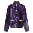 thumbnail image 5 of Jackets for Women Winter Coat Jackets Flannel Stand Collar Jacket(Beautiful Wolves Purple,Size:S-4XL), 5 of 7