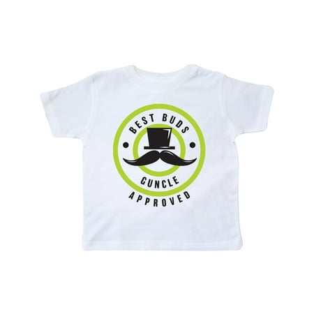 

Inktastic Best Buds Guncle Approved with Tophat and Mustache Gift Toddler Boy Girl T-Shirt